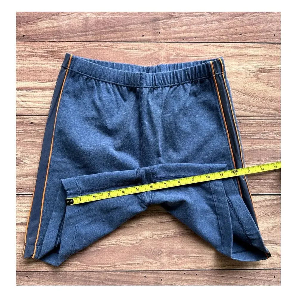Vintage 80s 90s Speedo Cycling Bike Shorts Navy Orange Metallic Stripe Medium